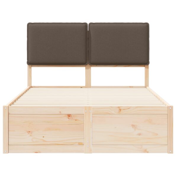 vidaXL Rám postele s čalúneným čelom Sivohnedá 120 x 190 cm – Obrázok 5