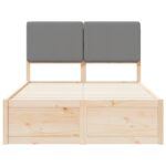 vidaXL Rám postele s čalúneným čelom Svetlosivá 120 x 200 cm – Obrázok 5