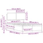 vidaXL Rám postele s čalúneným čelom Tmavo šedá 120 x 200 cm – Obrázok 11