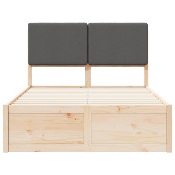 vidaXL Rám postele s čalúneným čelom Tmavo šedá 120 x 200 cm – Obrázok 5