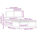 vidaXL Rám postele s čalúneným čelom Čierna 120 x 190 cm – Obrázok 11