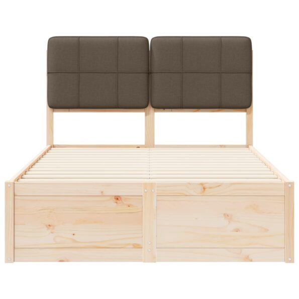 vidaXL Rám postele s čalúneným čelom Sivohnedá 120 x 190 cm – Obrázok 5