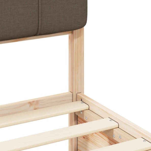 vidaXL Rám postele s čalúneným čelom Sivohnedá 120 x 190 cm – Obrázok 8