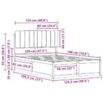 vidaXL Rám postele s čalúneným čelom Čierna 120 x 190 cm – Obrázok 11