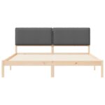 vidaXL Rám postele s čalúneným čelom Tmavo šedá 200 x 200 cm – Obrázok 5
