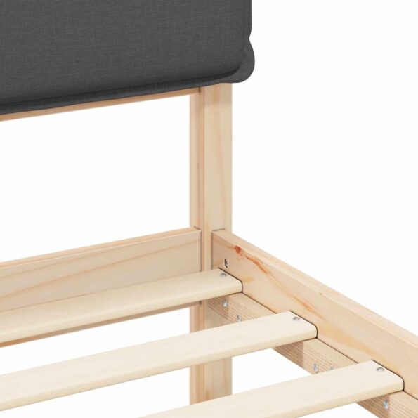 vidaXL Rám postele s čalúneným čelom Tmavo šedá 200 x 200 cm – Obrázok 8