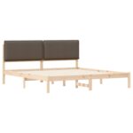 vidaXL Rám postele s čalúneným čelom Sivohnedá 200 x 200 cm – Obrázok 4