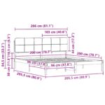 vidaXL Rám postele s čalúneným čelom Sivohnedá 200 x 200 cm – Obrázok 11