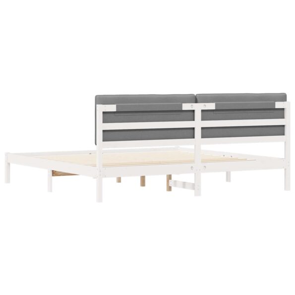 vidaXL Rám postele s čalúneným čelom Svetlosivá 200 x 200 cm – Obrázok 7