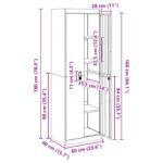 vidaXL Úložná skrinka s úložiskom 2 pcs Čierna 60 x 40 x 180 cm – Obrázok 13