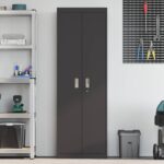 vidaXL Úložná skrinka s úložiskom 2 pcs Čierna 60 x 40 x 180 cm – Obrázok 4