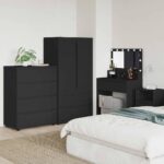 vidaXL Úložné skrine 2 pcs Čierna 80 x 48 x 105 cm Kompozitné drevo