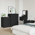 vidaXL Úložné skrine 2 pcs Čierna 80 x 48 x 105 cm Kompozitné drevo – Obrázok 4