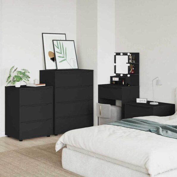 vidaXL Úložné skrine 2 pcs Čierna 80 x 48 x 105 cm Kompozitné drevo – Obrázok 4