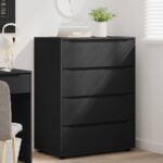 vidaXL Úložné skrine 2 pcs Čierna 80 x 48 x 105 cm Kompozitné drevo – Obrázok 5