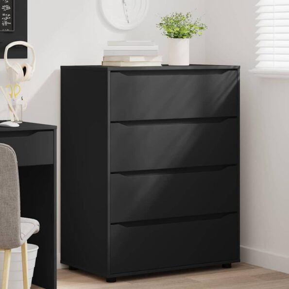 vidaXL Úložné skrine 2 pcs Čierna 80 x 48 x 105 cm Kompozitné drevo – Obrázok 5