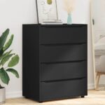 vidaXL Úložné skrine 2 pcs Čierna 80 x 48 x 105 cm Kompozitné drevo – Obrázok 6