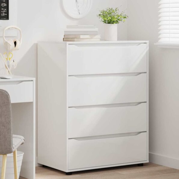 vidaXL Úložné skrine 2 pcs Vysoký lesk bielej 80 x 48 x 105 cm – Obrázok 5