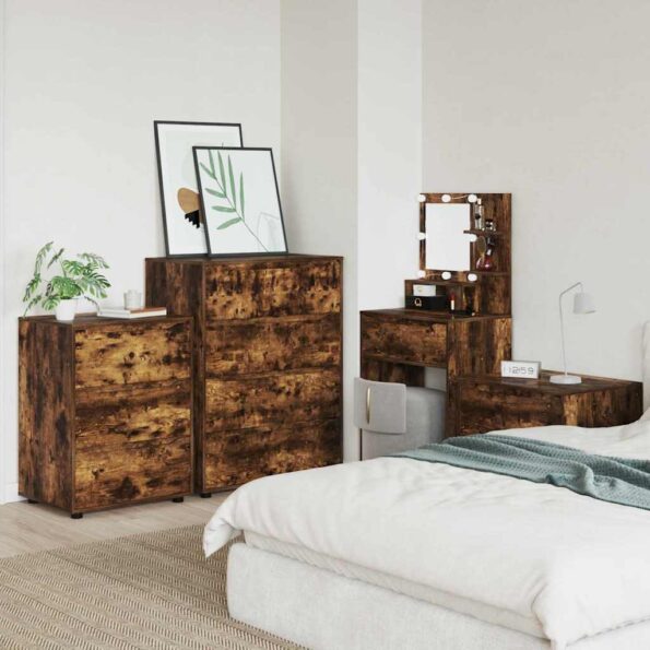 vidaXL Úložné skrine 2 pcs Dymová dub 80 x 48 x 105 cm – Obrázok 4