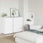 vidaXL Úložné skrine 2 pcs Biela 60 x 48 x 105 cm Kompozitné drevo – Obrázok 4