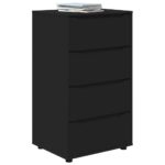 vidaXL Úložné skrine 2 pcs Čierna 60 x 48 x 105 cm Kompozitné drevo – Obrázok 3