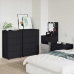 vidaXL Úložné skrine 2 pcs Čierna 60 x 48 x 105 cm Kompozitné drevo – Obrázok 4