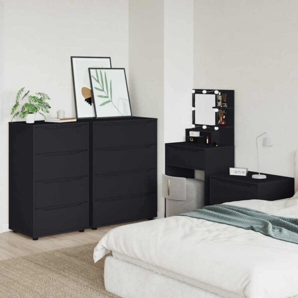 vidaXL Úložné skrine 2 pcs Čierna 60 x 48 x 105 cm Kompozitné drevo – Obrázok 4
