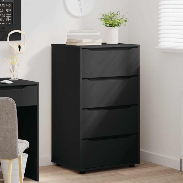vidaXL Úložné skrine 2 pcs Čierna 60 x 48 x 105 cm Kompozitné drevo – Obrázok 5