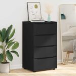 vidaXL Úložné skrine 2 pcs Čierna 60 x 48 x 105 cm Kompozitné drevo – Obrázok 6