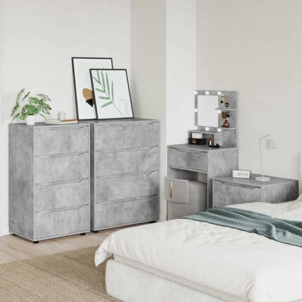 vidaXL Úložné skrine 2 pcs Betónová šedá 60 x 48 x 105 cm – Obrázok 4