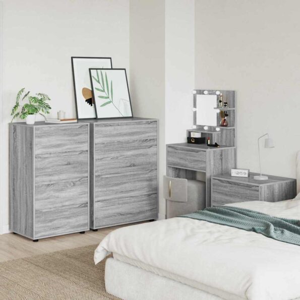 vidaXL Úložné skrine 2 pcs Sivý Sonoma 60 x 48 x 105 cm – Obrázok 4