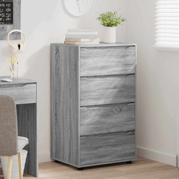 vidaXL Úložné skrine 2 pcs Sivý Sonoma 60 x 48 x 105 cm – Obrázok 5