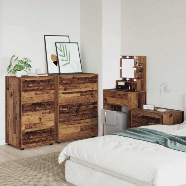 vidaXL Úložné skrine 2 pcs Staré drevo 60 x 48 x 105 cm – Obrázok 4