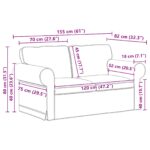 vidaXL Pohovka 2 pcs Krémová Kov – Obrázok 10