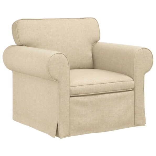 vidaXL Pohovka 2 pcs Krémová Kov – Obrázok 4