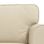 vidaXL Pohovka 2 pcs Krémová Kov – Obrázok 6