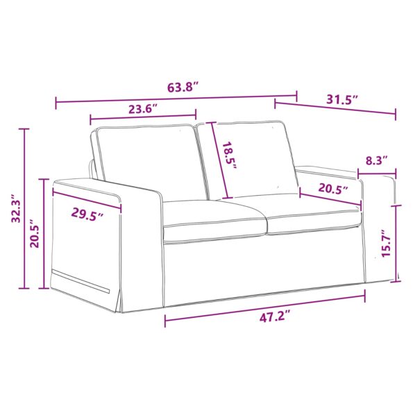 vidaXL Pohovka 2 pcs Tmavo šedá Kov – Obrázok 11