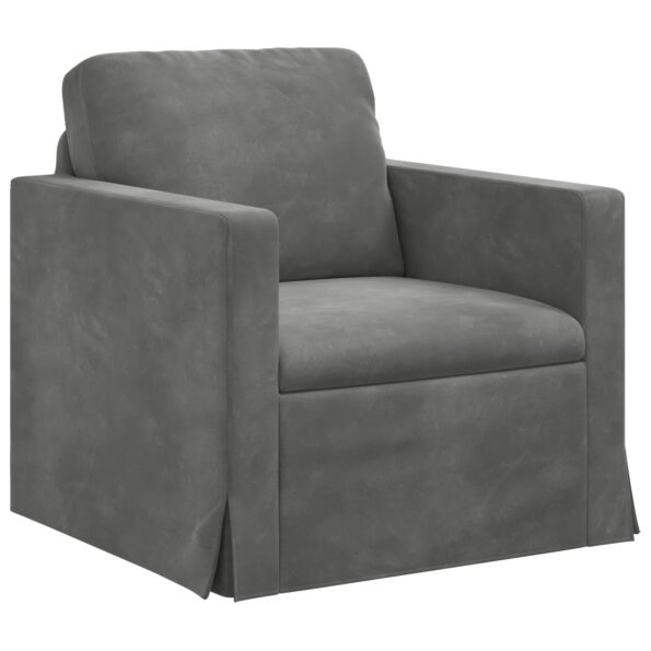 vidaXL Sada pohoviek 2 pcs Tmavo šedá 138 x 78 x 80 cm Zamat – Obrázok 4