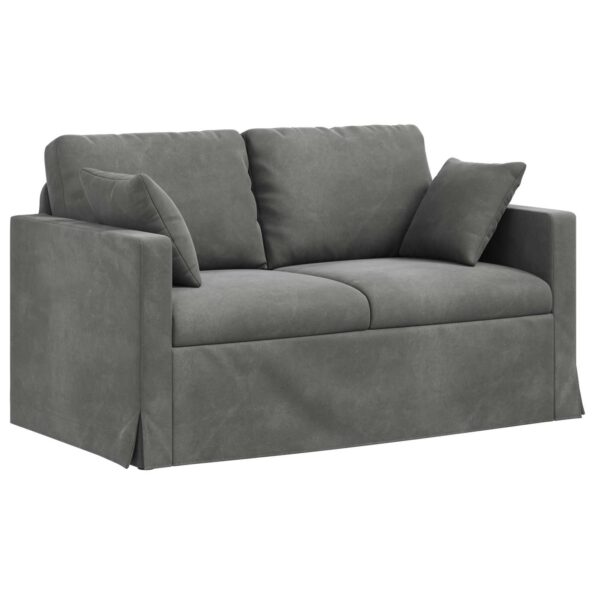 vidaXL Sada pohoviek 2 pcs Tmavo šedá 138 x 78 x 80 cm Zamat – Obrázok 5