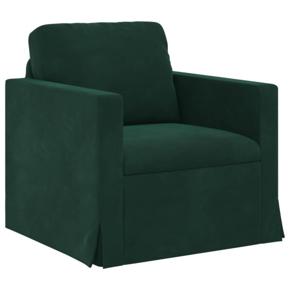vidaXL Sada pohoviek 2 pcs Tmavozelená 138 x 78 x 80 cm Zamat – Obrázok 4