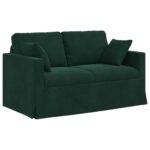 vidaXL Sada pohoviek 2 pcs Tmavozelená 138 x 78 x 80 cm Zamat – Obrázok 5