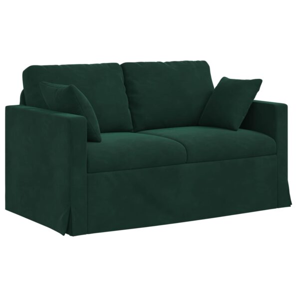 vidaXL Sada pohoviek 2 pcs Tmavozelená 138 x 78 x 80 cm Zamat – Obrázok 5