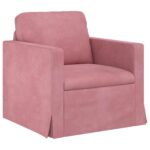 vidaXL Sada pohoviek 2 pcs Ružová 138 x 78 x 80 cm Zamat – Obrázok 4