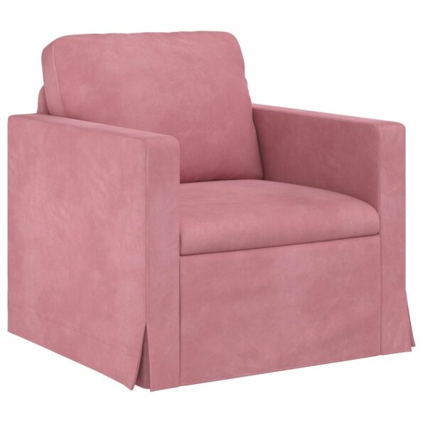 vidaXL Sada pohoviek 2 pcs Ružová 138 x 78 x 80 cm Zamat – Obrázok 4