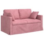 vidaXL Sada pohoviek 2 pcs Ružová 138 x 78 x 80 cm Zamat – Obrázok 5