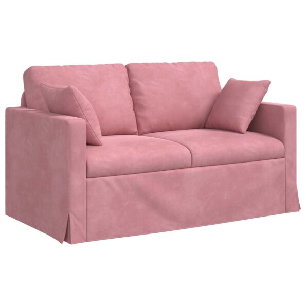 vidaXL Sada pohoviek 2 pcs Ružová 138 x 78 x 80 cm Zamat – Obrázok 5