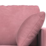 vidaXL Sada pohoviek 2 pcs Ružová 138 x 78 x 80 cm Zamat – Obrázok 6