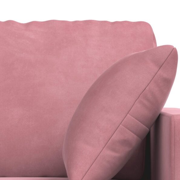 vidaXL Sada pohoviek 2 pcs Ružová 138 x 78 x 80 cm Zamat – Obrázok 6