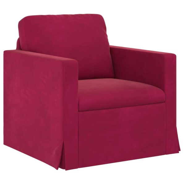 vidaXL Sada pohoviek 2 pcs Víno červené 138 x 78 x 80 cm Zamat – Obrázok 4