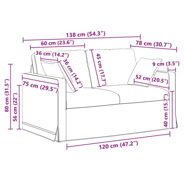 vidaXL Pohovka 2 pcs Čierna – Obrázok 10